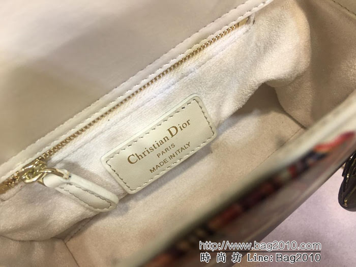 DIOR迪奧 Lady Dior mini 18FW 小號塗鴉愛心 原色小牛皮袖珍手提包 可手提亦可肩背或斜挎  zdo1249